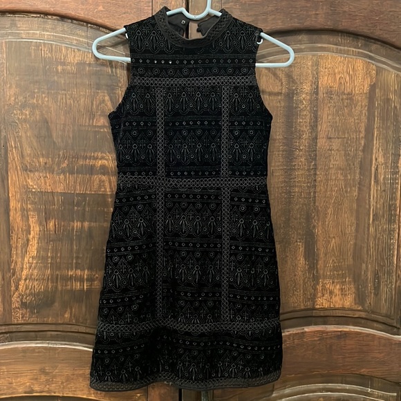 Black Velvet holiday Christmas Cocktail Dress - Girls 12 - Picture 1 of 6